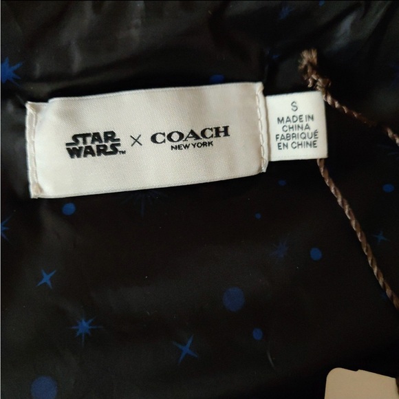 Coach x Star Wars Black Puffer Vest Rare Discontinued Limited Run Size Small - Picture 6 of 8